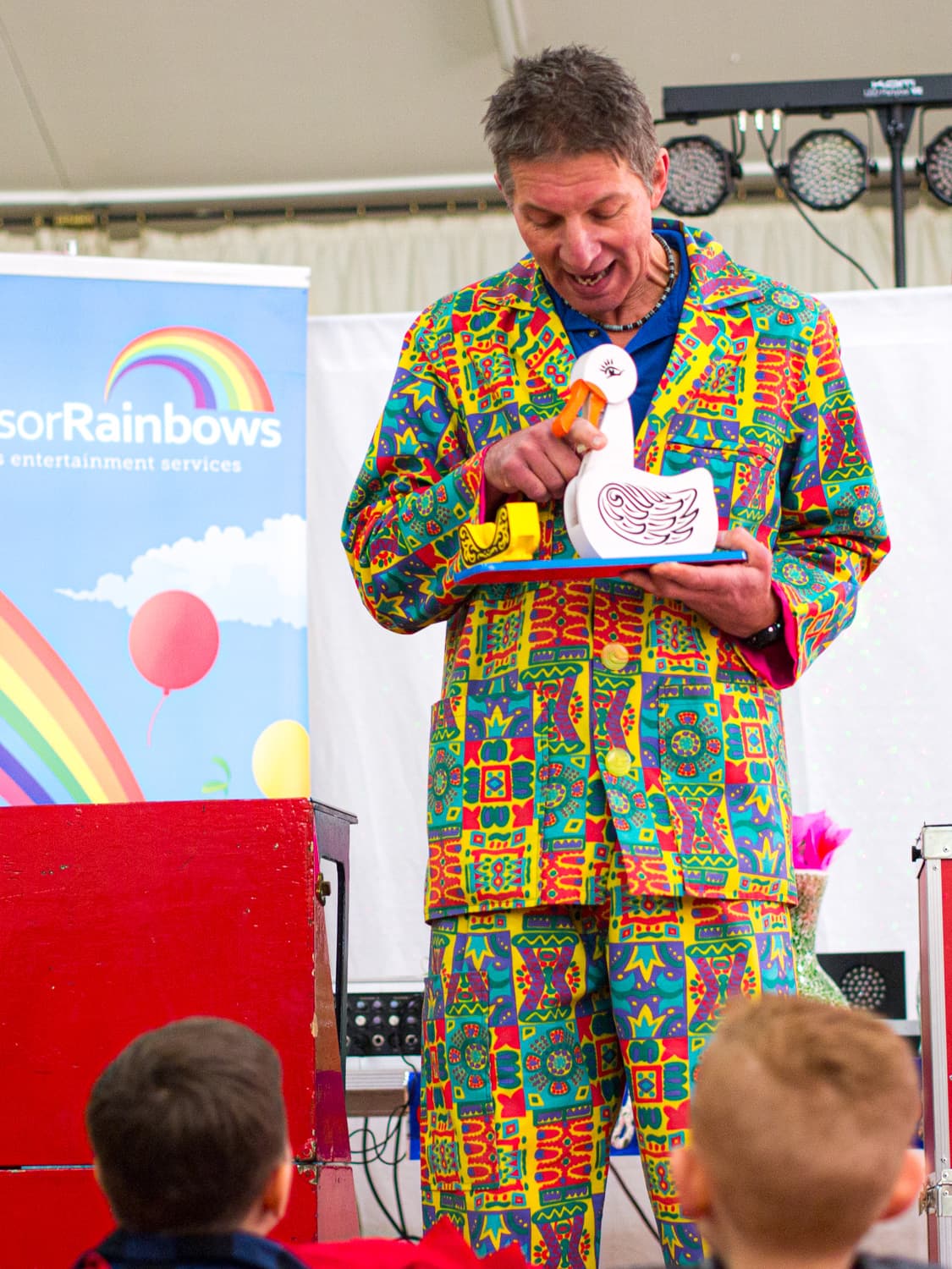 A magic trick featuring a duck