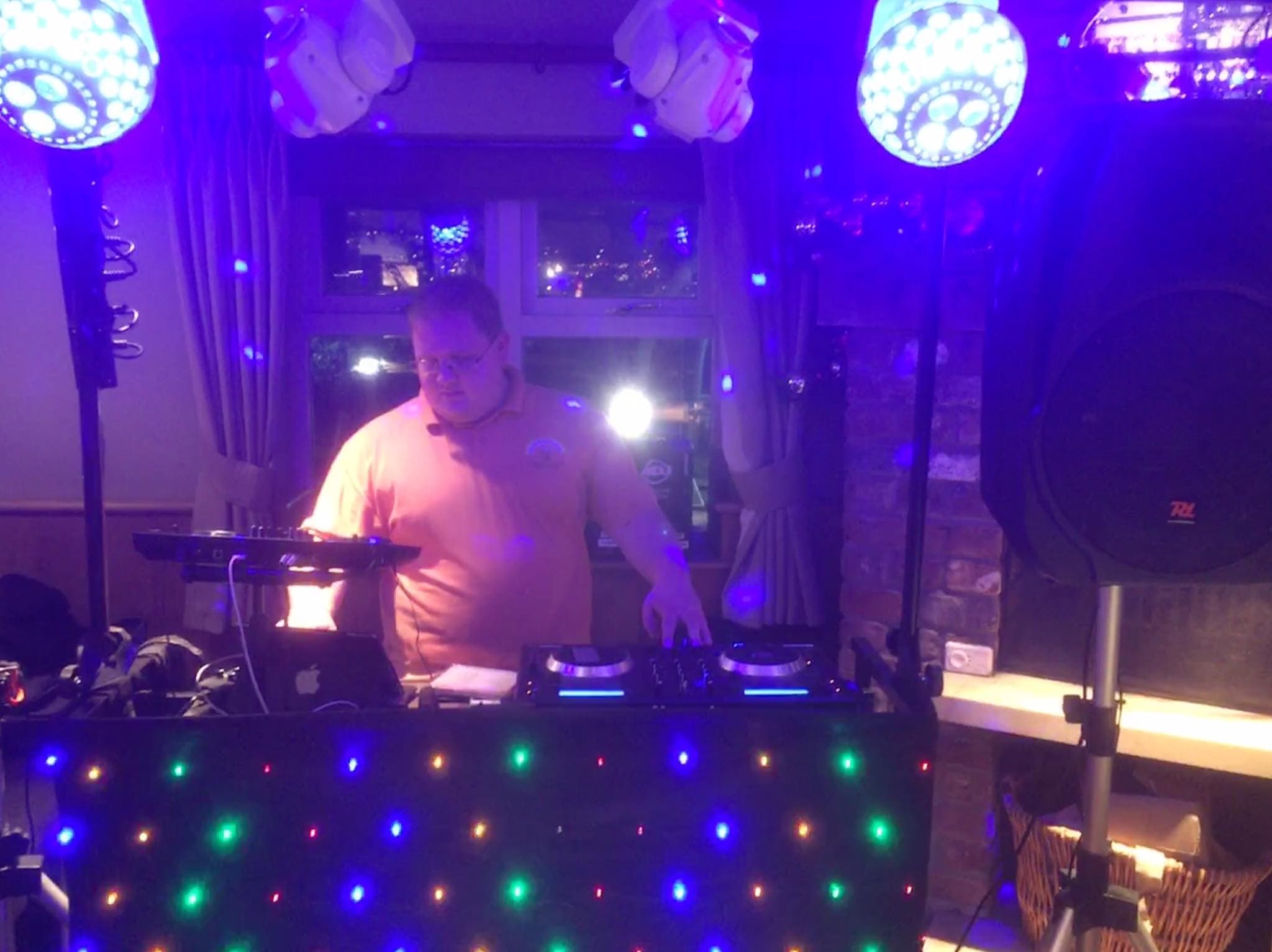 A night time disco with lights