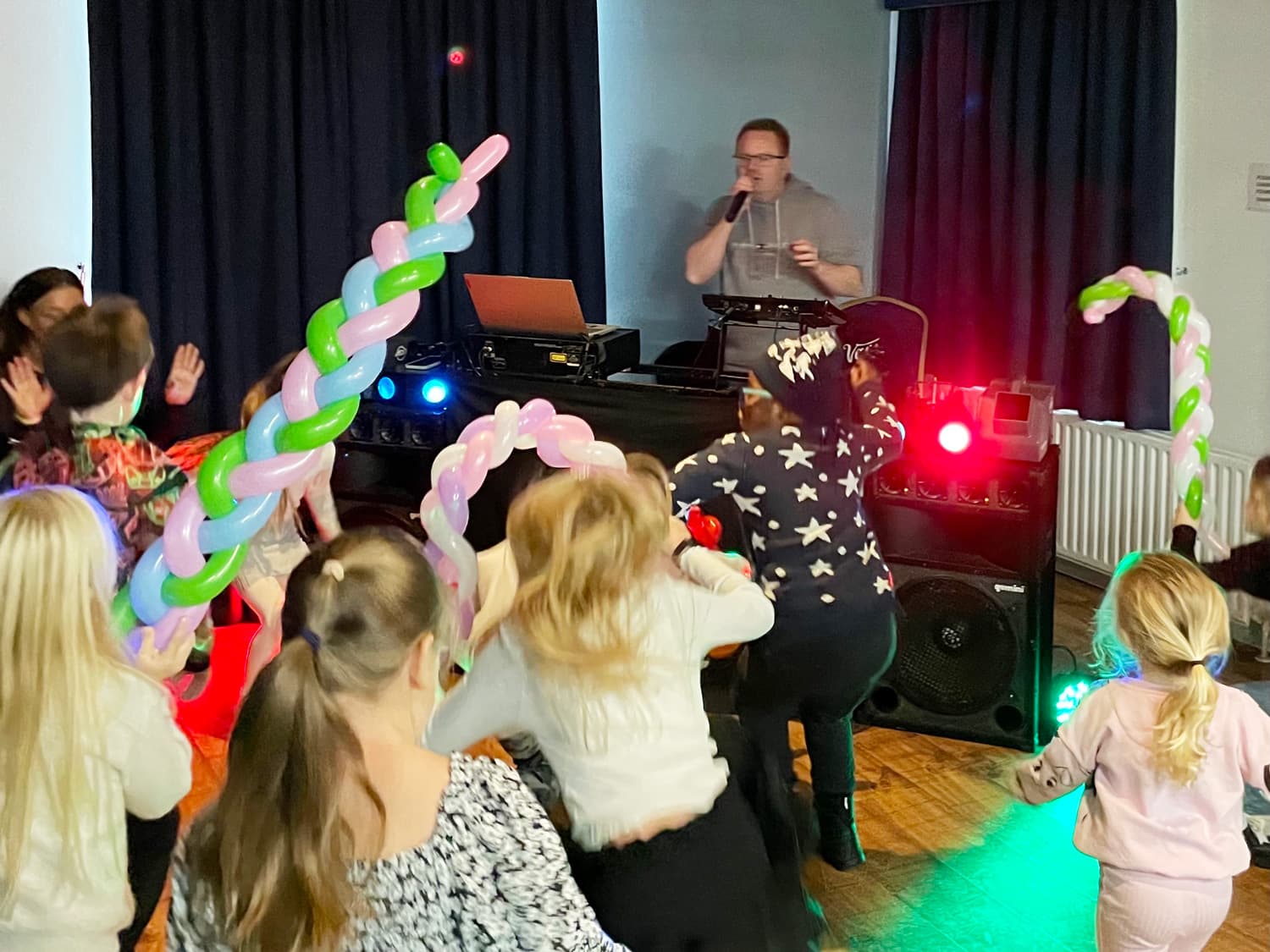 Disco with lights and music