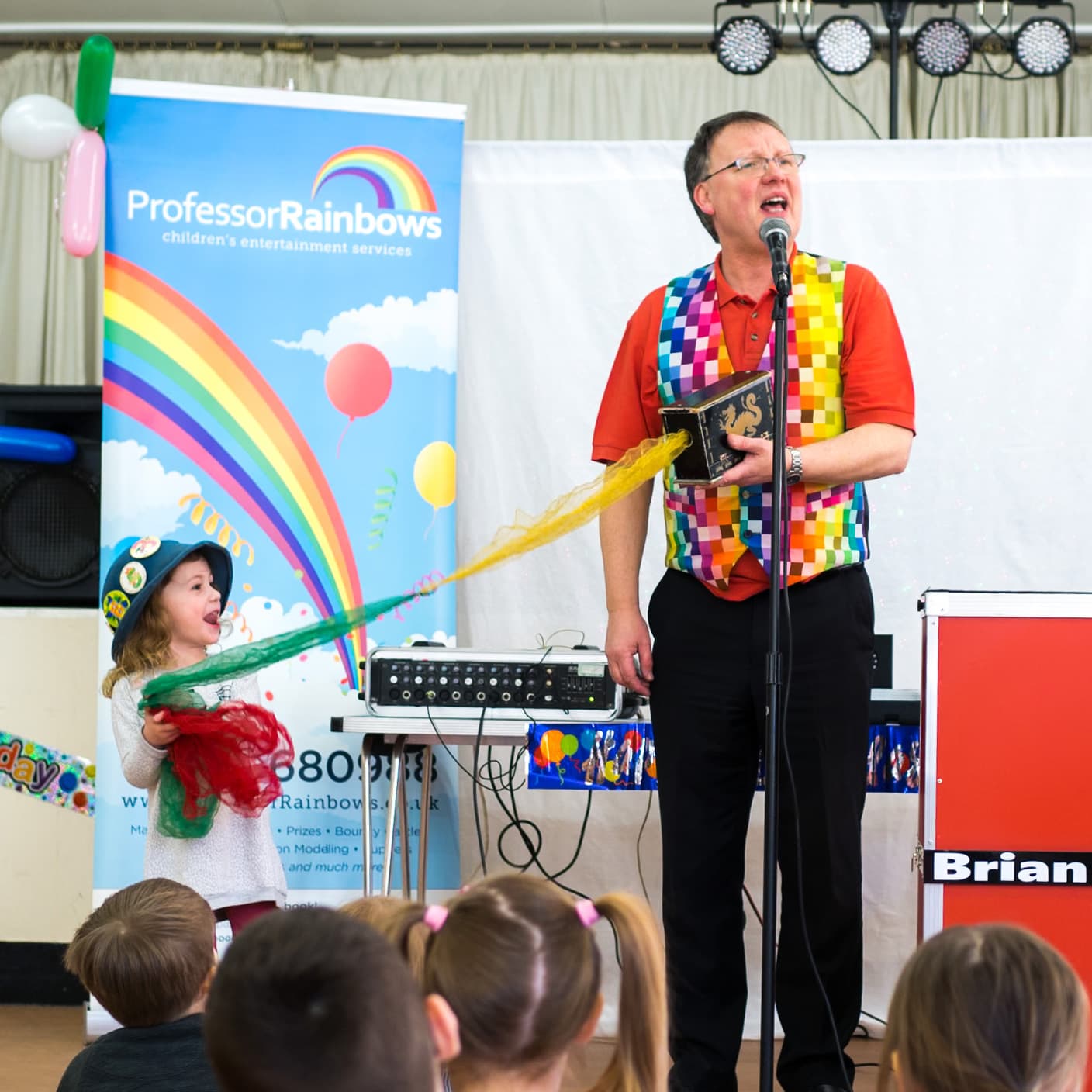 A child taking part in a magic trick