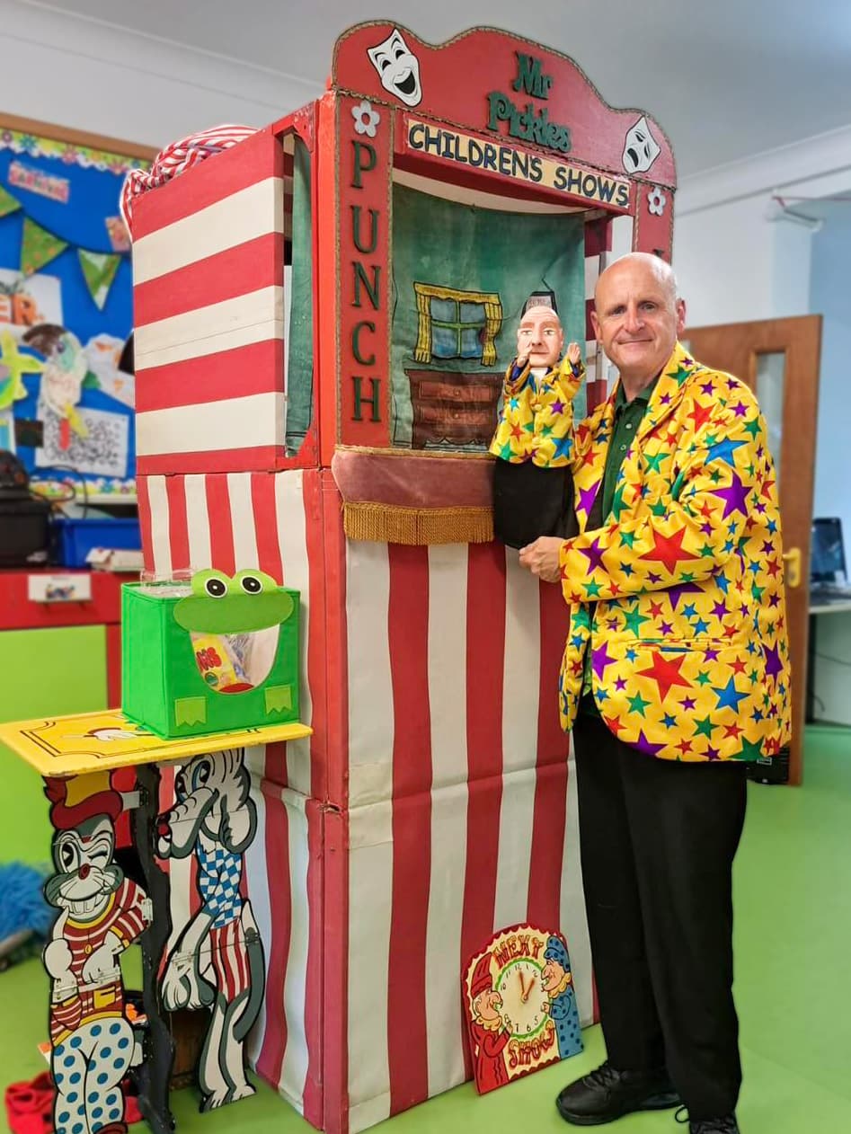 A Punch and Judy Show ready for a school class